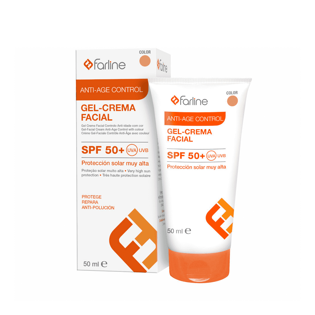 Farline Gel Crema Antiage SPF 50+ Con Color 50ml